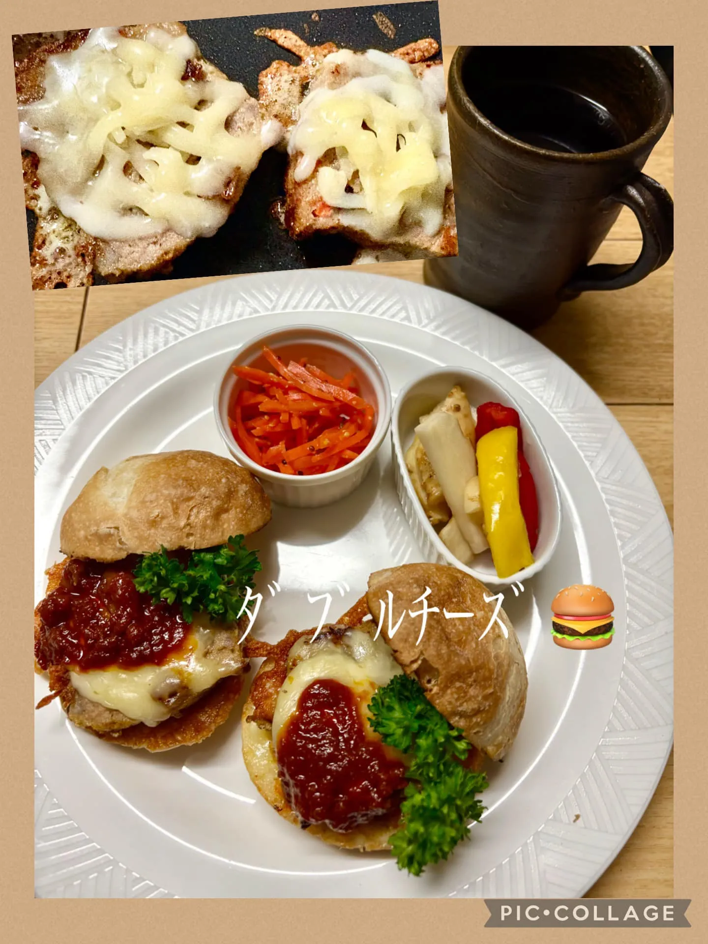 🥯今日の賄い🥯ﾐｰﾄﾛｰﾌﾀﾞﾌﾞﾙﾁｰｽﾞﾊﾞｰｶﾞｰ