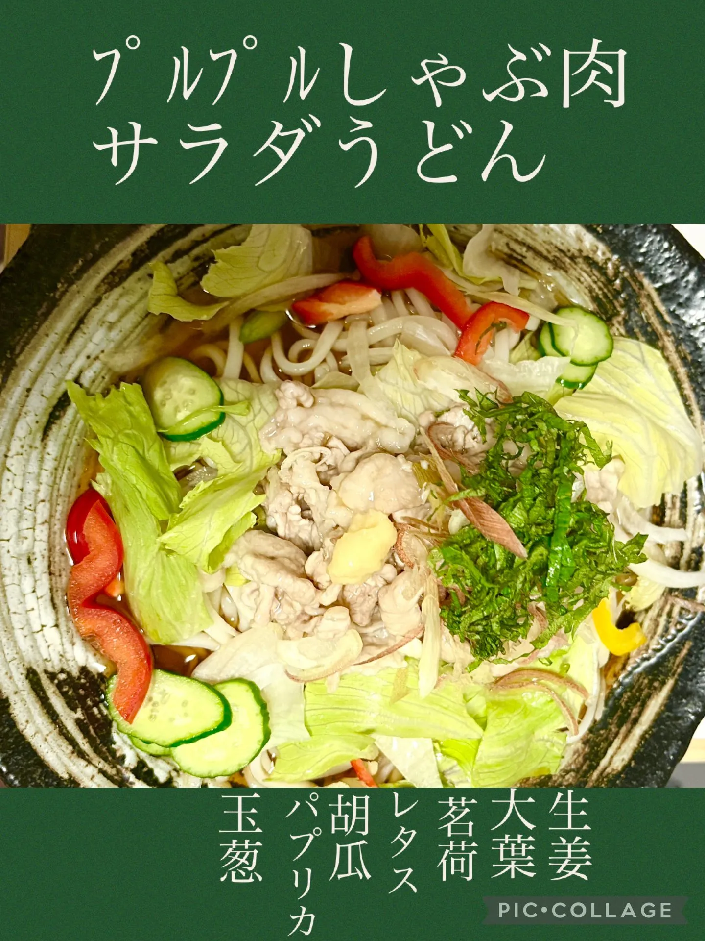 🥗ぶっかけサラダうどんﾌﾟﾙﾌﾟﾙしゃぶ肉入り