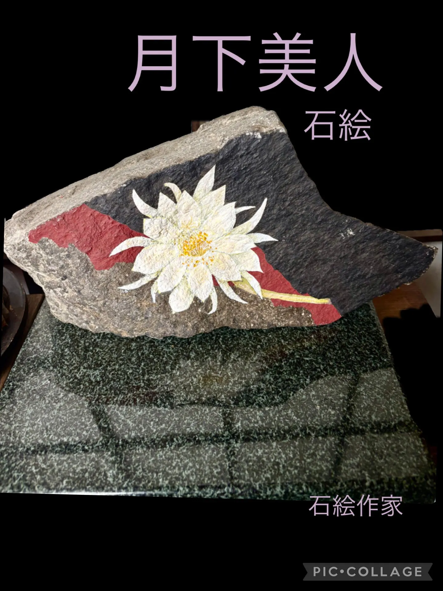 ☆月下美人　石絵