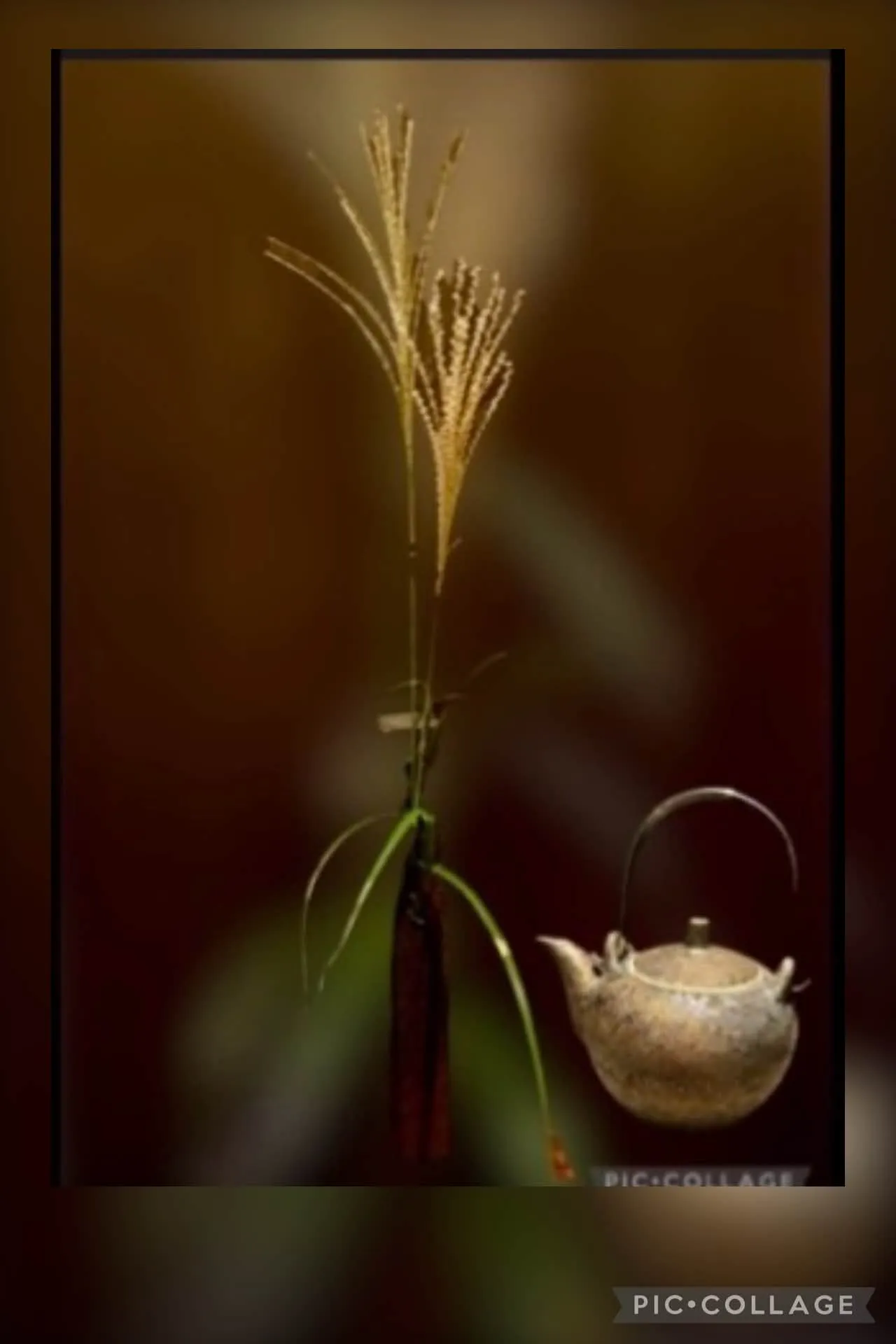 🌾ススキと錫のやかん